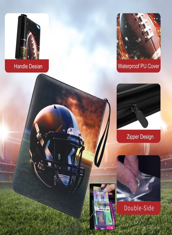 YDEPLVEO 900 Pocket Football Card Binder with Sleeves, Multicolor, 9 Pocket with 50 Removable Sleeves Zipper Book Folder Collector Album 3 Ring Binder Organizer Storage Kids Gift - Image 2